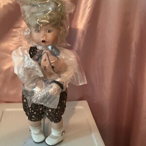 Classic Porcelain Doll with Blonde Hair